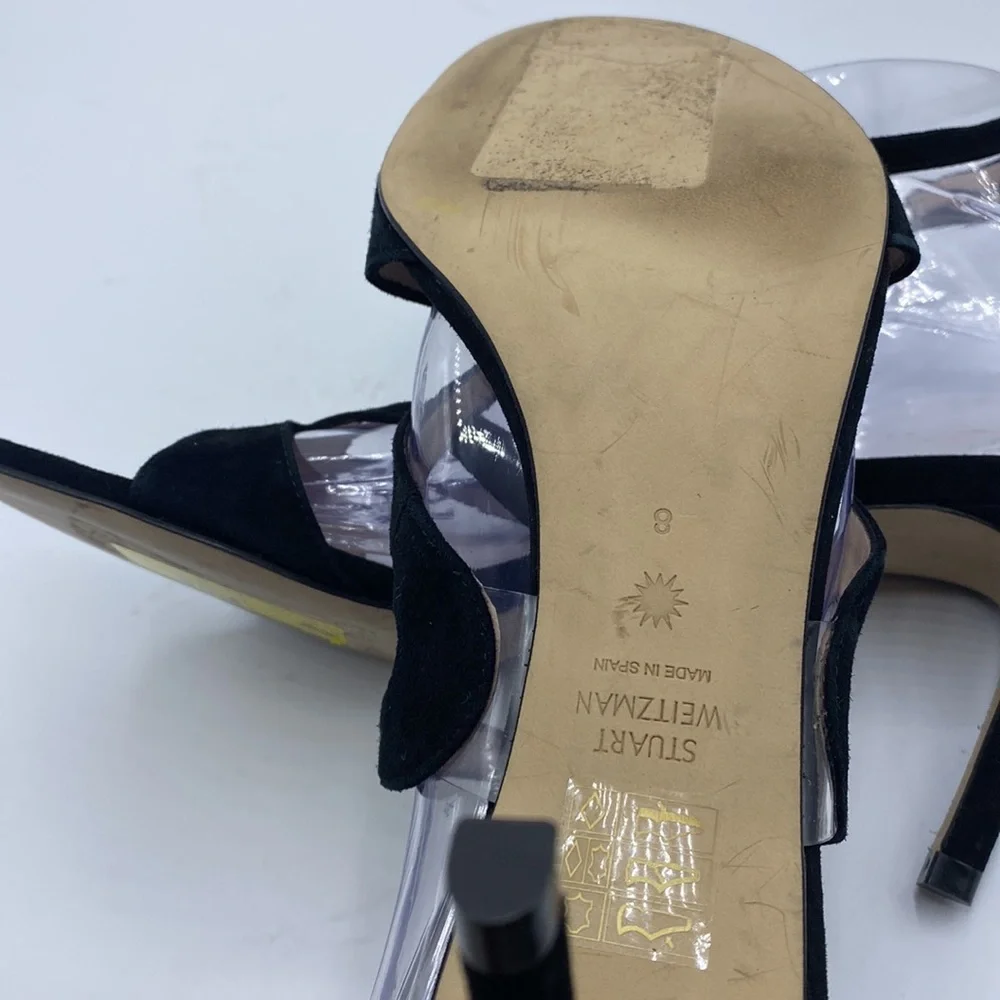 STUART WEITZMAN SANDAL BLACK SUEDE‎
